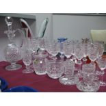 A Waterford Crystal Part Table Service, to include six faceted baluster stem port, three large