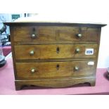 A Mid XX Century Miniature Mahogany Chest of Drawers, with satinwood inlay, with one dummy and two