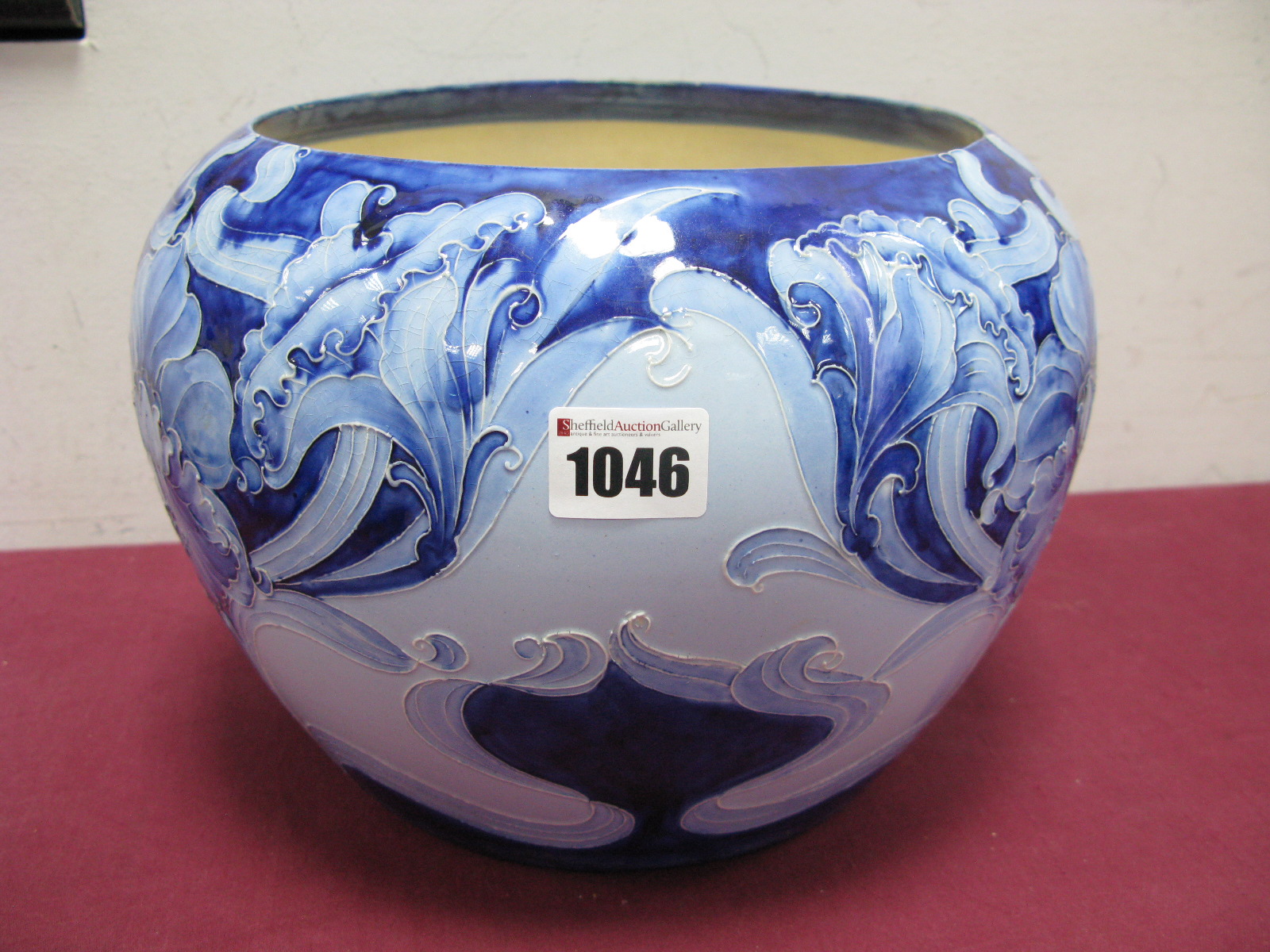 A Macintyre Moorcroft Pottery 'Florian' Ware Jardiniére, decorated in the 'Daffodil' pattern in