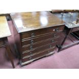 An XVIII Century Stye Mahogany Chest of Drawers, the top with moulded edge, four long drawers, on