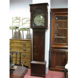 A George III Scottish Mahogany Eight-Day Longcase Clock, the painted white dial with Roman