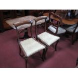 A Pair of Early XIX Century Rosewood Dining Chairs, with rectangular bar back and central rail