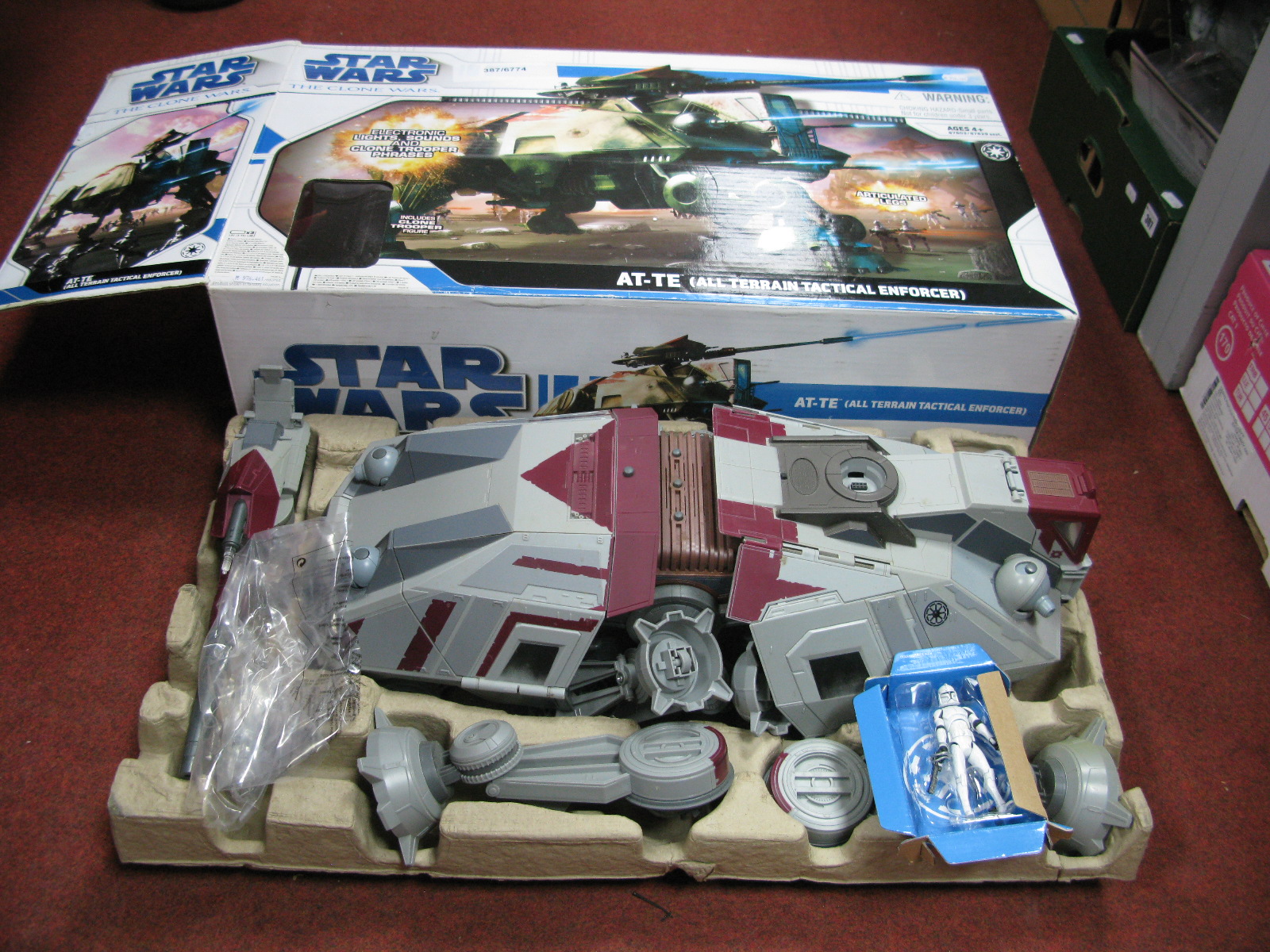 A Boxed Modern Star Wars The Clone Wars AT-TE (All Terrain Tactical Enforcer) by Hasbro (Circa
