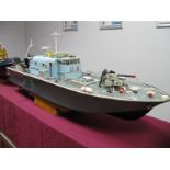 A Large Scale Wooden Construction Kit Based Radio Controlled Model Of A Torpedo Boat 'Piso', battery