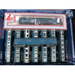 Seven Hornby OO Guage Inter-City Blue/Grey Coaches, playworn, plus Lima Ref. 305656W boxed Express