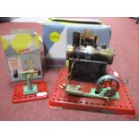 A Mamod S.E.2 Stationary Steam Engine, model has been steamed, corrosion noted, burner present;