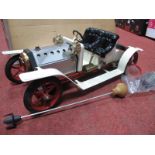 A Mamod SA1 Steam Roadster, model appears unsteamed, steering extension, funnels, burner, literature
