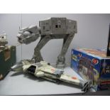 Two Original Star Wars Trilogy Plastic Space Vehicles, At-At Imperial all Terrain Armored