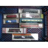 Eight 'N' Gauge Items Rolling Stock by Arnold, Minitrix, Lima etc, two box vans, parcel wagon,