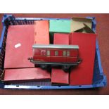 Six Hornby 'O' Gauge Boxed Rolling Stock, No 1 cattle truck (in milk traffic box), No crane truck,
