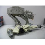 Two Original Star Wars Trilogy Plastic Space Vehicles, AT-AT Imperial All Terrain Armoured