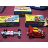 Two 1970's Matchbox Superfast, a No. 11 'Flying Bug' and No. 64 Slingshot Dragster', green (bent