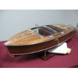 A Proboat Classic Runabout Battery Powered Radio Controlled Model Boat, 29" length, unused decal