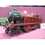 A Pre-War Hornby 'O' Gauge No 2, 4-4-2 Locomotive, clockwork LMS livery, signs of repainting,