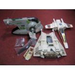 Three Original Star Wars Trilogy Plastic Vehicles by Kenner, including Slave-1 Boda Fett's