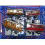 A Hornby 'O' Gauge Four Wheel No 1 Passenger Coaches, four LNER 'Teak', four LMS 'Crimson',