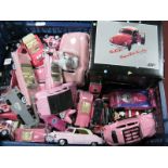A Quantity of Model Cars, mostly pink examples, to include Matchbox, Solido, etc, all playworn.