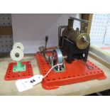 A Mamod S.E.2 Stationary Steam Engine, model has been steamed, burner present; together with a Mamod