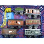 A Quantity of 'O' Gauge Rolling Stock, three 1920's Hornby pre war coaches (three LNER), Bing '