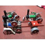 Three Mamod Live Steam Vehicles, steam wagon, road roller, traction engine, all parts missing,
