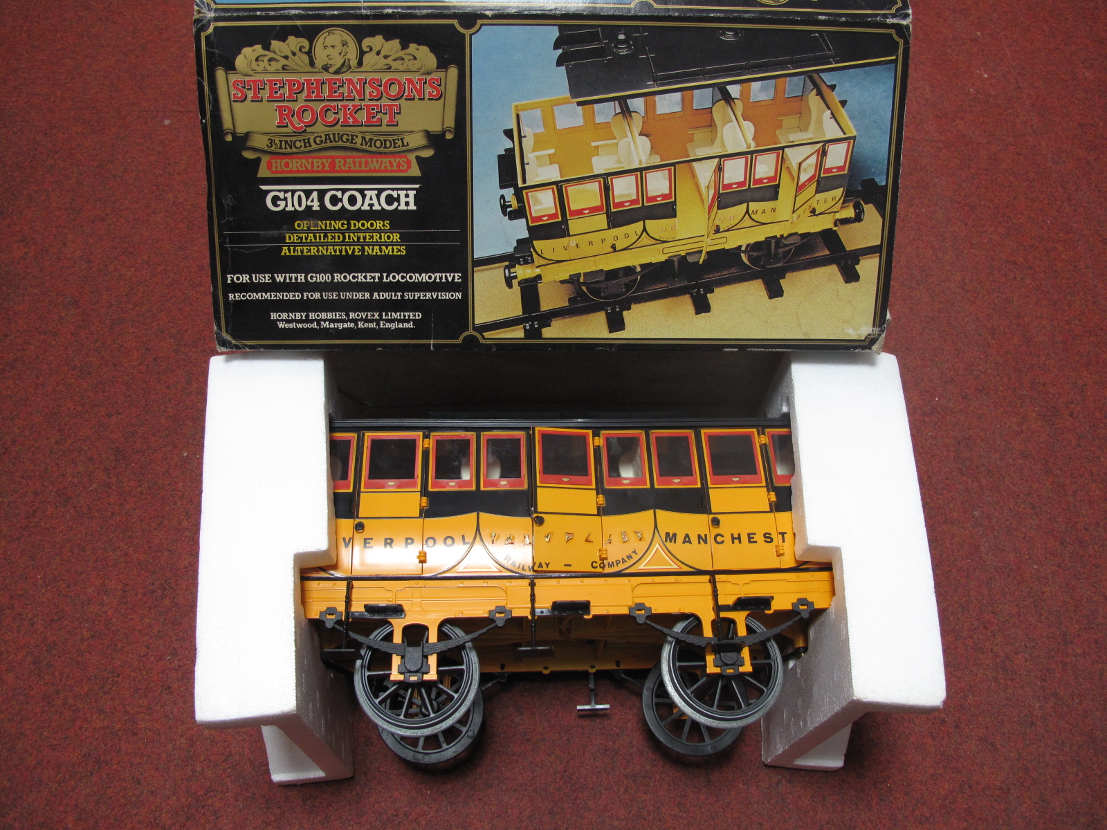 A Hornby 3½ Gauge G104 Coach 'Liverpool Manchester Railway Company' (Suitable for use with