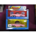 Two Modern Corgi Diecast Model #CC00601 Thunderbirds FAB1 Vehicles 'Pink', complete with Lady
