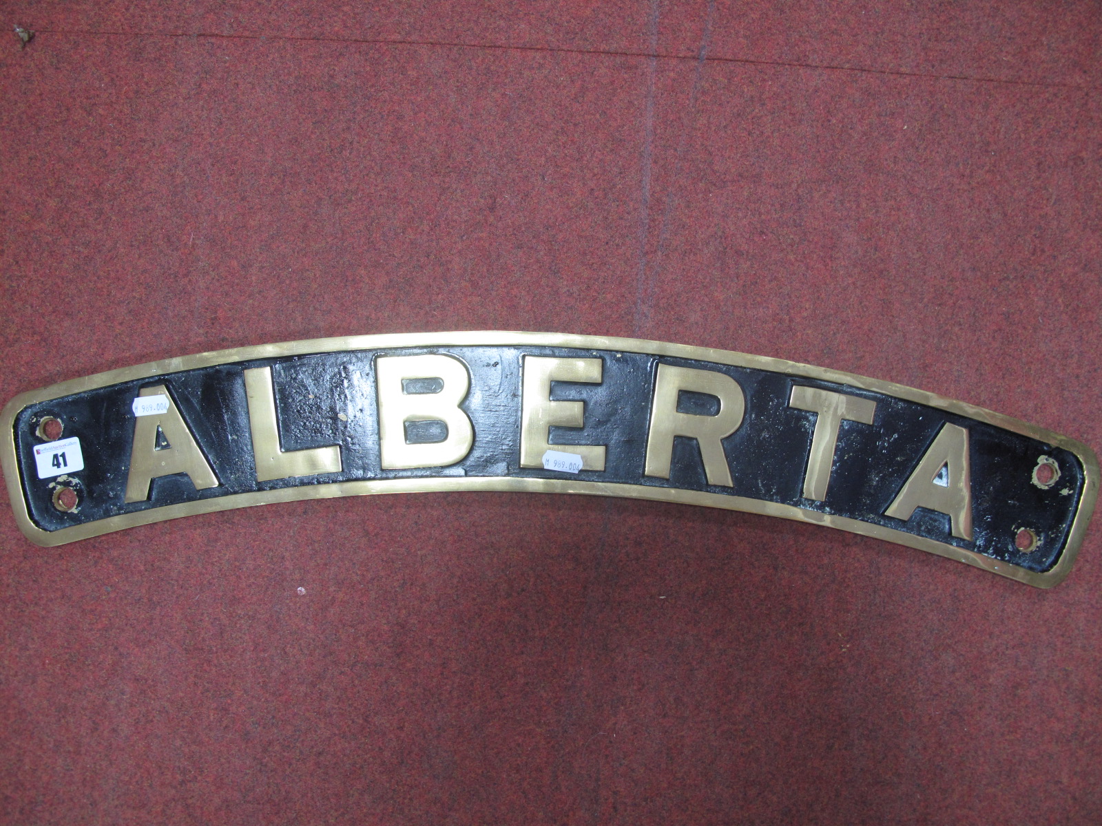 A Reproduction Patriot Class Locomotive Name Plate - 'Alberta'.