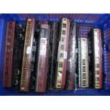 Eleven OO Gauge Coaches by Hornby and Tri-ang, BR maroon passenger and guards, Royal Mail BR