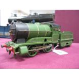 A Post War Hornby 'O' Gauge No 501, 0-4-0 Locomotive and Tender, clockwork LNER finish, playworn.