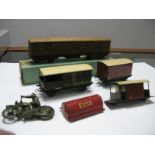 A Small Quantity of Pre-War Hornby Dublo Items, including a North Eastern Fish Van, a Corridor Coach