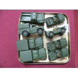 Four Dinky No. 674 Austin Champ and Four No. 641 One Ton Cargo Truck, all fair/good, (missing