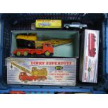 Dinky Toy No. 972 Lorry Mounted Crane, poor, boxed, Dinky No. 186 Mercedes Benz 220SE, very good,