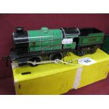 A Hornby 'O' Gauge Clockwork Low Type M1 0-4-0 Green No 3435, plus key non original box,condition