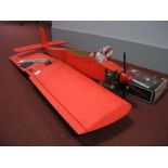 A Balsa Wood Construction Scale Model Radio Controlled Aircraft, fitted with engine, fuel tank,