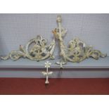 A Late XIX Century Cast Iron Finial, ornate scroll decoration, believed to be associated with the
