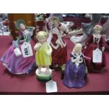 Royal Doulton Figures:- 'Christmas Morn' HN 1992, Affection HN 2236, Autumn Breeze HN 4716, together