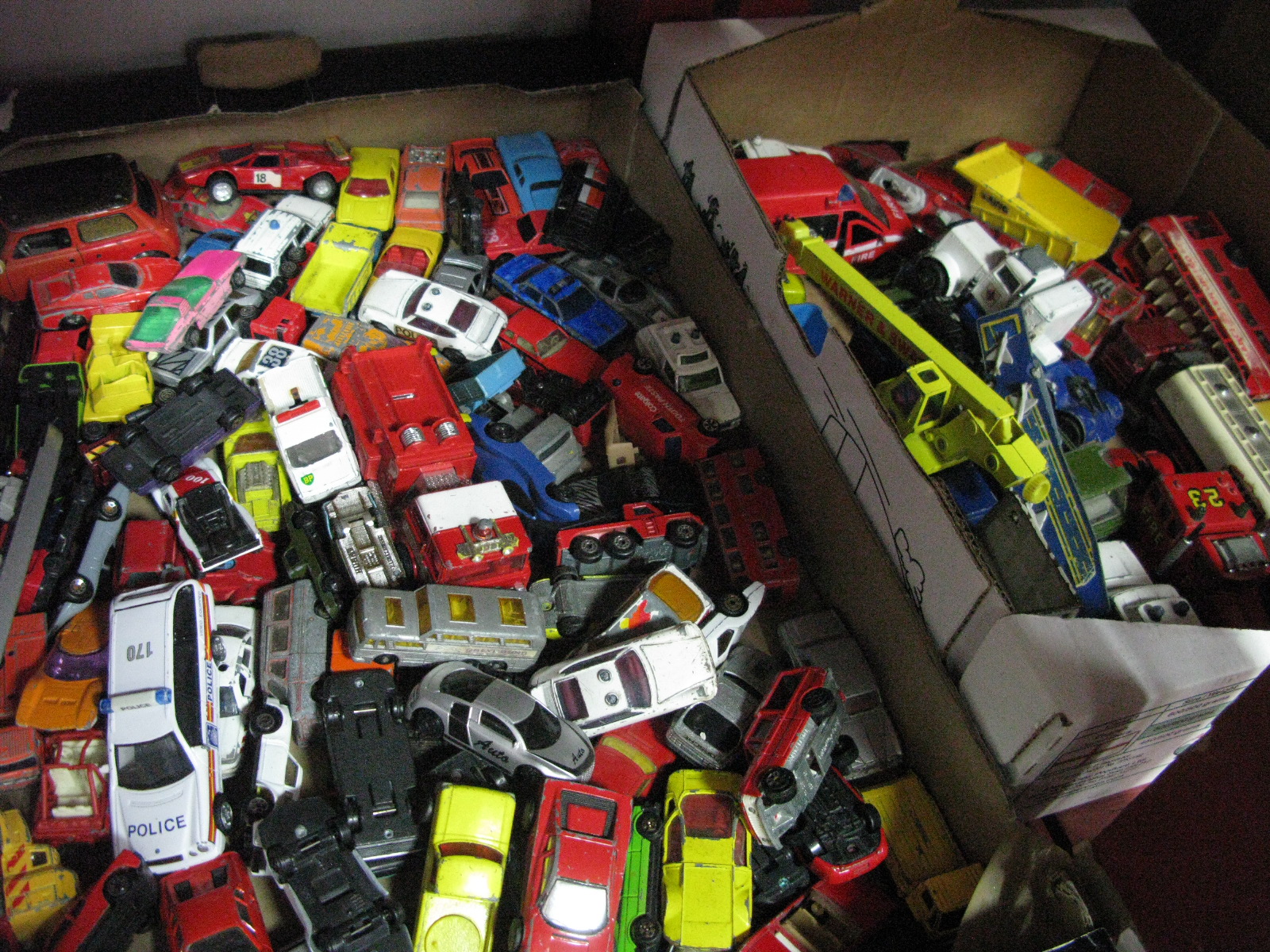 Matchbox, Corgi and Other Playworn Diecast Vehicles:- Two Boxes