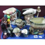 Royal Doulton Jugs Porthos D64-40, Neptune D6548, The Balloon Man, HN 1954 (damaged) etc:- One Tray