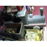 F.J. Thornton Co Ltd, Wolverhampton 'The Viking' Scales, brass bell shaped weights, brass trivet,