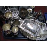 Assorted Plated Ware, including asparagus dish, stilton scoops, offering dish with hinged lid,