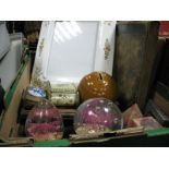 A Novelty Pottery Football Money Bank, Studio glass paperweights, Anysley 'Cottage Garden' photo