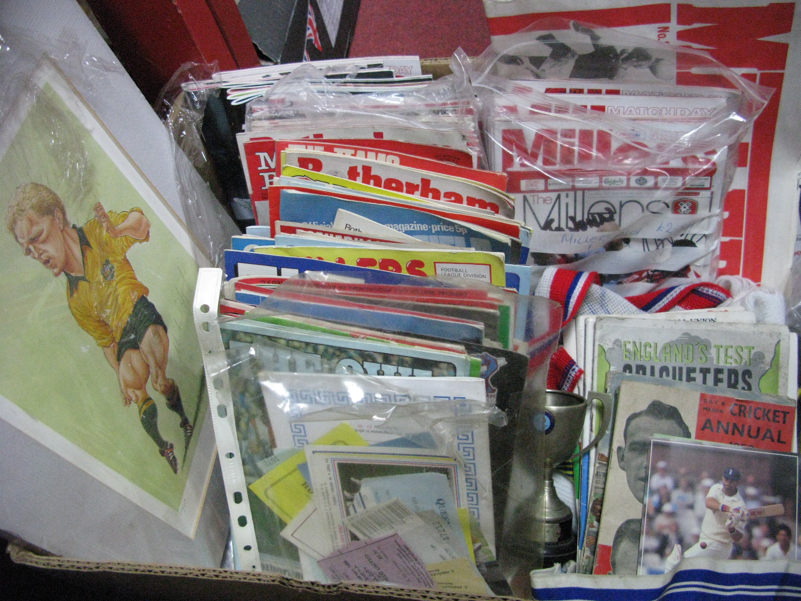 Rotherham United Programmes 1960's to Date, signatures noted, football and other match tickets,