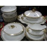 Goa France Dinner Service, of twenty four pieces, circa early XX century, with gilt ivy leaf