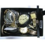 A Vintage Ladies Wristwatch, case stamped "18K 0750"; together with assorted ladies and gent's