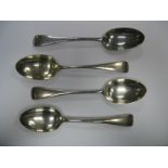 A Set of Four Hallmarked Silver Old English Pattern Table Spoons, John Aldwinckle & Thomas Slater,