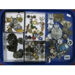 Sunderland Police Badge, tunic buttons, tortoise and hair, plus Emu buttons, Italian bracelet,