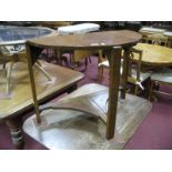 A Circa 1930's Art Deco Style Half Moon Side Table, with pull-out copper ashtray.