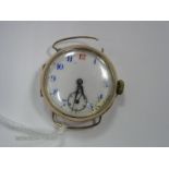 Rolex; A 9ct Gold Cased Ladies Wristwatch Head, (no strap) the unsigned white dial with blue and red