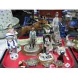 Beswick Equestrian Figure (Damaged), figurines,wade tortoises etc:- One Tray