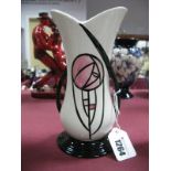 A Lorna Bailey Pottery Twin Handled Vase, painted in the CRM Rose pattern, 19cm high.